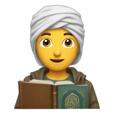 a man carrying the quran in his hand face sticker