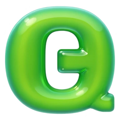 neon green bubble letter D sticker