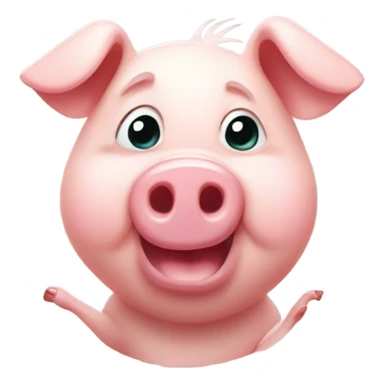 Cute pig with 💯 sticker