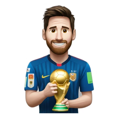 Messi with the world cup  sticker