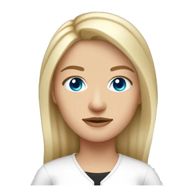 An adult slavic girl with blue eyes, fair skin, straight streaked hair, blonde, arrows on her eyes, dressed in a white T-shirt and a black jacket. sticker