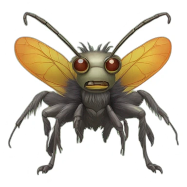 Anthropomorphic Furry insectoid head with fur sticker