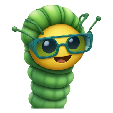 Caterpillar will hat and sunglasses  sticker