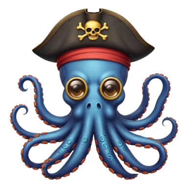 pirate octopus with eyepatch sticker