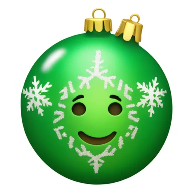 Green ornament with Christmas pin  sticker