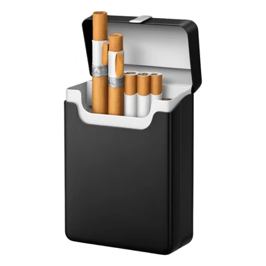 Minimalistic cigarette pack emoji, black and white sticker