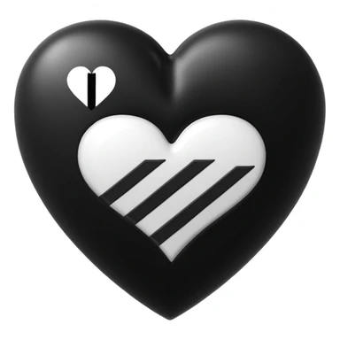Adidas white stripes black heart sticker