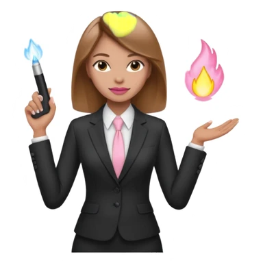 confident woman with light brown hair, light pink lipstick, lighter skin color, power pose sticker
