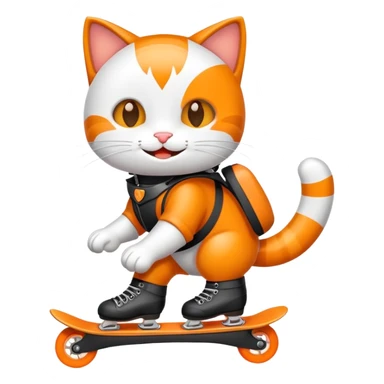 gatito con patines  sticker