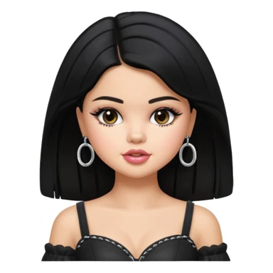 selena gomez as pretty bratz baddie, black hair sticker