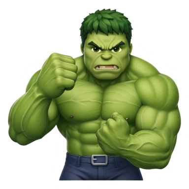 big muscular green cool hulks fist with  4 fingers sticker
