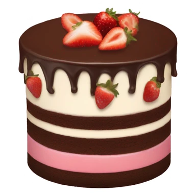Chocolate Cake With Vanilla and Strawberry Frosting with face sticker