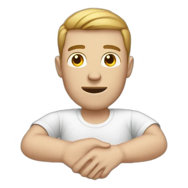 white man with broken hand sticker