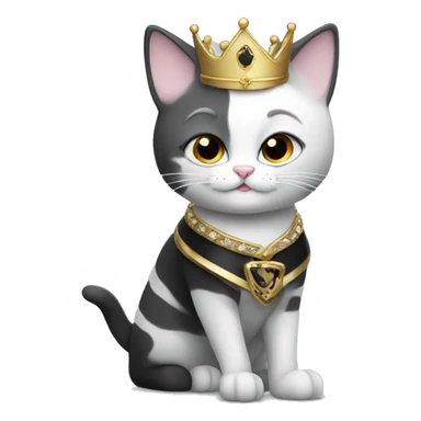 PRINCESS CAT WITH BLACK AND WHITE SKI sticker