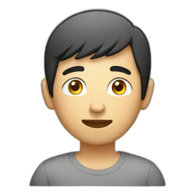 upper body of asian male with laptop sticker