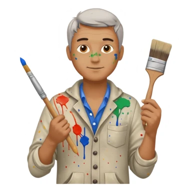 Ceramic Painter man sticker