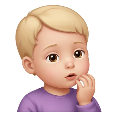 a baby in profile, head upwards, thinking sticker
