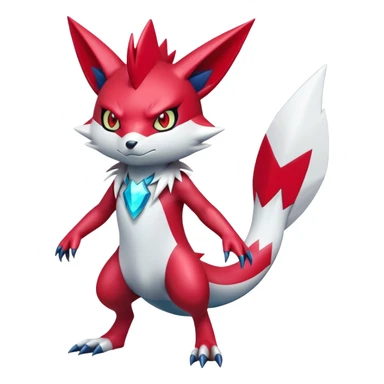 Cool Edgy Shiny Futuristic Ethereal Legendary Digimon-Sneasel-Zangoose-hybrid full body sticker