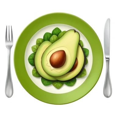 A stylized salad plate in greens or avocado with the hashtag #VogueBody. sticker
