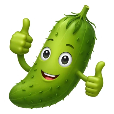 Dill pickle with thumbs up sticker