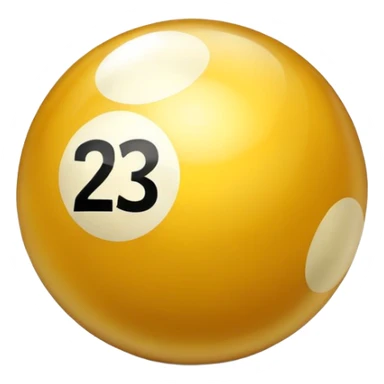 golden billiard ball with the number 23 in a shiny metallic style sticker