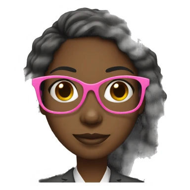 Black Girl teacher with pink glasses sticker