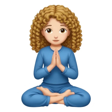 girl praying on knees curls  sticker