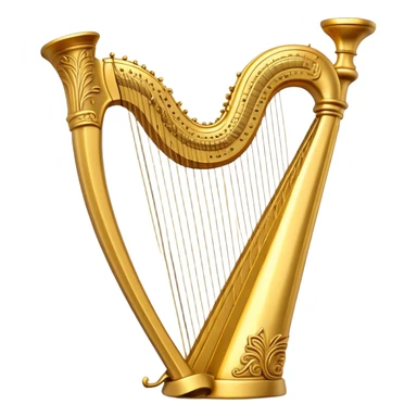 Irish carved golden harp sticker
