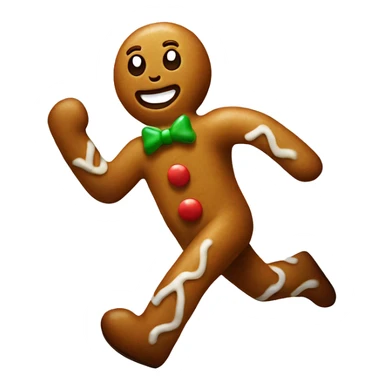 gingerbread man running from getting cooked sticker