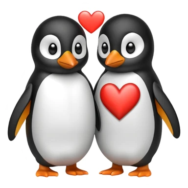 Penguin passing their heart  sticker