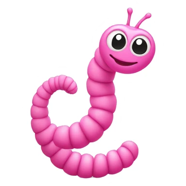 pink worm with pink hearts sticker