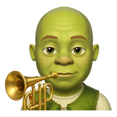 shrek sans cheveux et deux petites oreilles en trompettes une sur chaque cote de son crane sticker