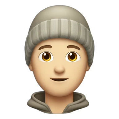 White guy with short hair and with winter bonnet sticker