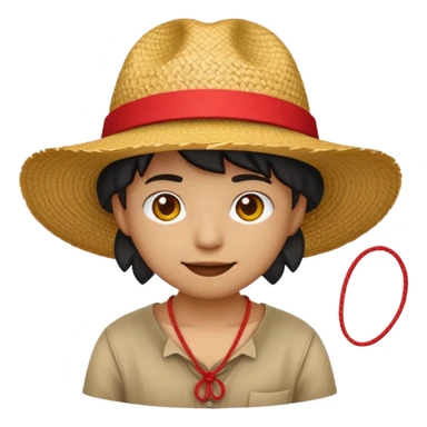 Fait moi cette emoji 🏴‍☠️ parfait maintenant rajoute un chapeau de paille avec un fil rouge c'est tout  sticker