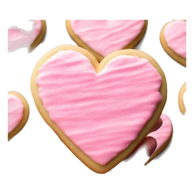 Heart shaped Sugar Cookie with pink frosting  sticker