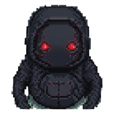 red glowing eyes, Minecraft style, blocky, pixelated, no face, dark background sticker