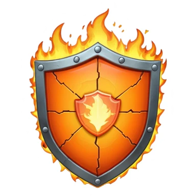 burning shield sticker
