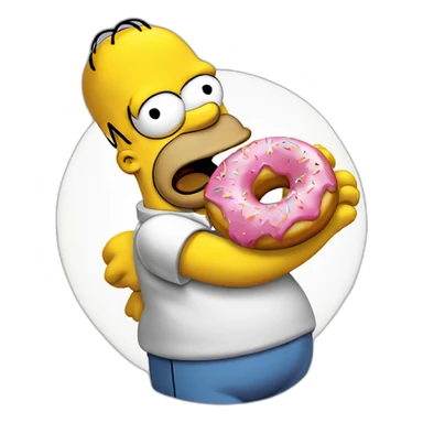 Homer simpson eating a donuts sticker