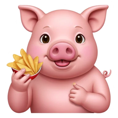Pig eating crisps and dip sticker