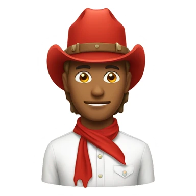 Emoji red colored with a cowboy hat iphone stylee sticker
