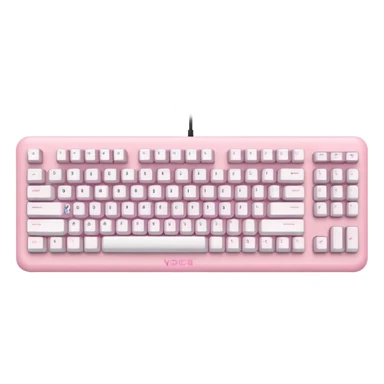 Pastel pink and white gaming computer keyboard sticker
