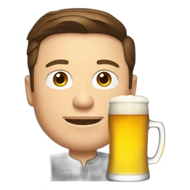 elon musk with a beer sticker