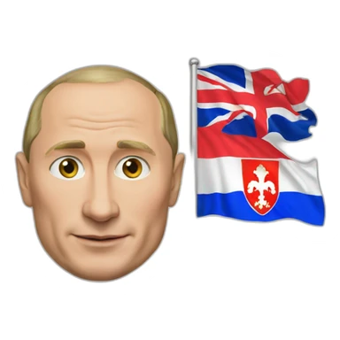 putin with georgia flag sticker