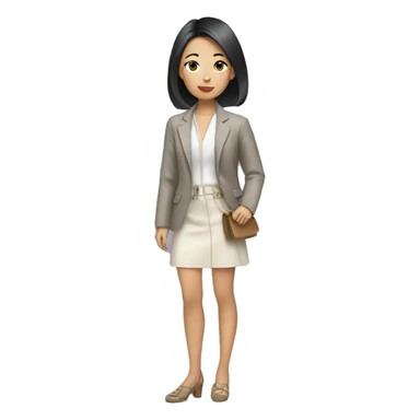 Asian girl wearing expensive clothes  sticker