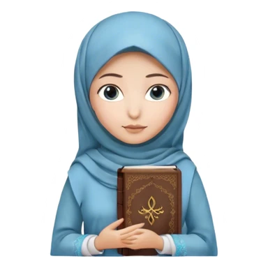 Turkish beautiful finish Konya girl blue eyes with hijab and lily dress have Quran  sticker