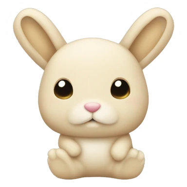 A small beige plush rabbit toy sticker