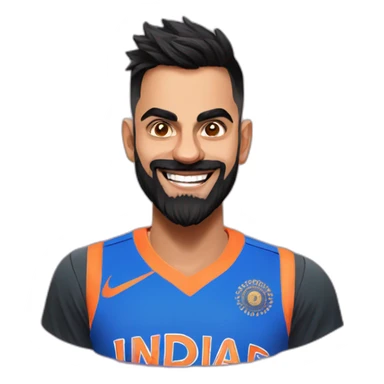 Make an emoji of Virat Kohli Smiling sticker