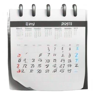 white calendar with number 3 in it sticker