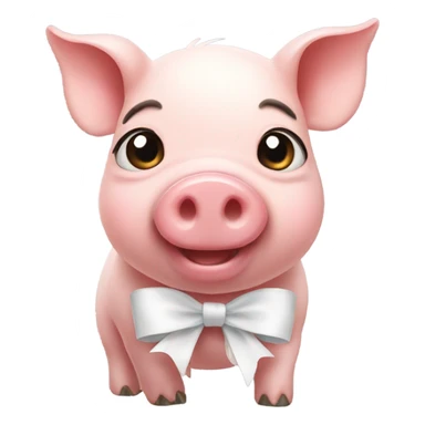 Cute pig with a white bow  sticker