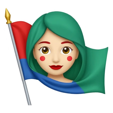 emoji de bandera gitana azul verde y círculo SOLO DE COLO ROJO en el centro  sticker